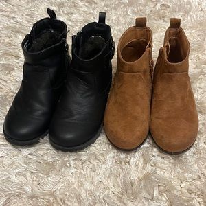 2 pairs of toddler boots